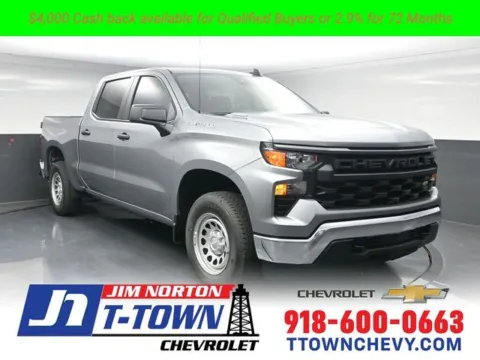 Gray 2025 Chevrolet Silverado 1500 WT for sale in Tulsa, OK