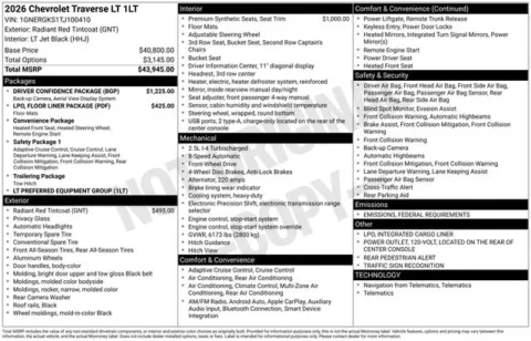 Photos of 2026 Chevrolet Traverse LT for sale in Tulsa, OK at Jim Norton T-Town Chevrolet