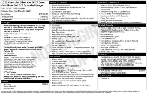 Photos of 2025 Chevrolet Silverado EV LT for sale in Tulsa, OK at Jim Norton T-Town Chevrolet