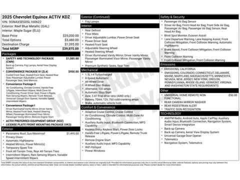 Photos of 2025 Chevrolet Equinox ACTIV for sale in Tulsa, OK at Jim Norton T-Town Chevrolet