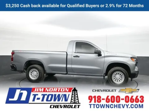 Gray 2025 Chevrolet Silverado 1500 WT for sale in Tulsa, OK