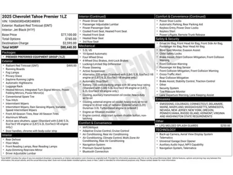 Photos of 2025 Chevrolet Tahoe Premier for sale in Tulsa, OK at Jim Norton T-Town Chevrolet