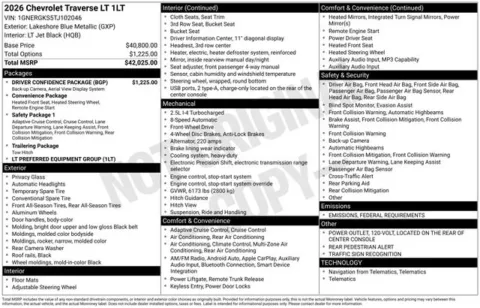 Photos of 2026 Chevrolet Traverse LT for sale in Tulsa, OK at Jim Norton T-Town Chevrolet