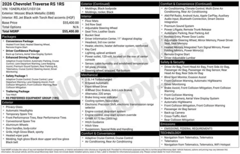 Photos of 2026 Chevrolet Traverse RS for sale in Tulsa, OK at Jim Norton T-Town Chevrolet