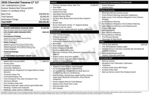 Photos of 2026 Chevrolet Traverse LT for sale in Tulsa, OK at Jim Norton T-Town Chevrolet