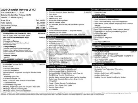 Photos of 2026 Chevrolet Traverse LT for sale in Tulsa, OK at Jim Norton T-Town Chevrolet