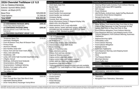 White 2026 Chevrolet TrailBlazer LS for sale in Tulsa, OK