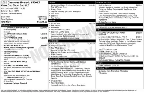 Photos of 2026 Chevrolet Silverado 1500 LT for sale in Tulsa, OK at Jim Norton T-Town Chevrolet