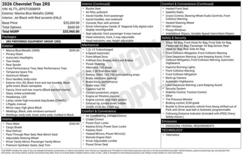 Photos of 2026 Chevrolet Trax 2RS for sale in Tulsa, OK at Jim Norton T-Town Chevrolet