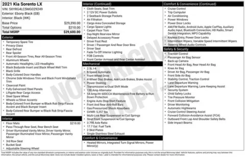 Black 2021 Kia Sorento LX for sale in Tulsa, OK