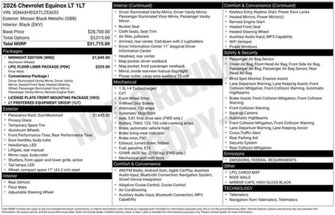 Photos of 2026 Chevrolet Equinox LT for sale in Tulsa, OK at Jim Norton T-Town Chevrolet