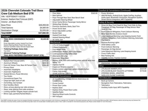 Photos of 2026 Chevrolet Colorado Trail Boss for sale in Tulsa, OK at Jim Norton T-Town Chevrolet