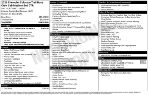 Photos of 2026 Chevrolet Colorado Trail Boss for sale in Tulsa, OK at Jim Norton T-Town Chevrolet