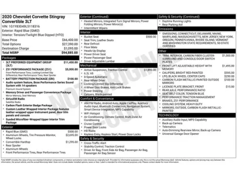 Another view of 2020 Chevrolet Corvette Stingray for sale in Tulsa, OK at Jim Norton T-Town Chevrolet