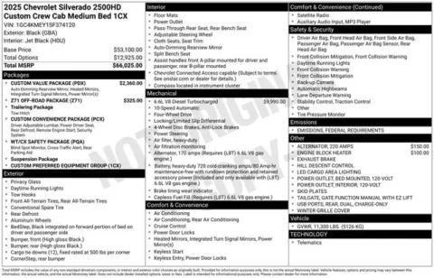 Black 2025 Chevrolet Silverado 2500HD Custom for sale in Tulsa, OK