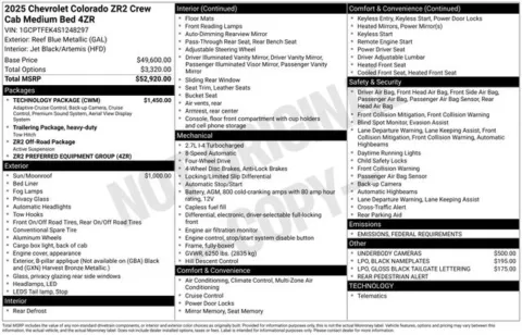 Blue 2025 Chevrolet Colorado ZR2 for sale in Tulsa, OK