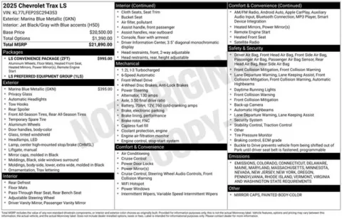 Blue 2025 Chevrolet Trax LS for sale in Tulsa, OK