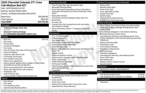 White 2025 Chevrolet Colorado Z71 for sale in Tulsa, OK