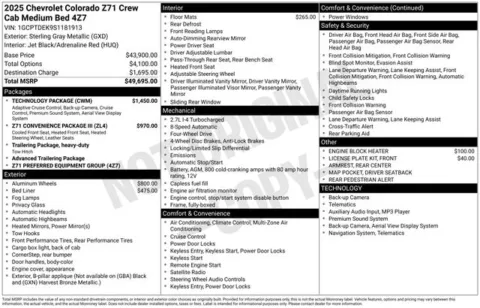 Photos of 2025 Chevrolet Colorado Z71 for sale in Tulsa, OK at Jim Norton T-Town Chevrolet