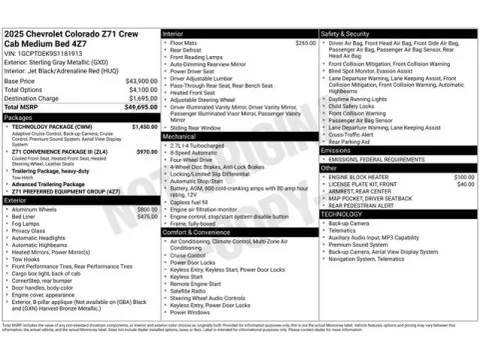 Photos of 2025 Chevrolet Colorado Z71 for sale in Tulsa, OK at Jim Norton T-Town Chevrolet