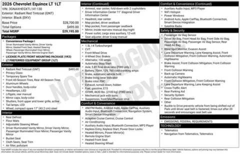 Red 2026 Chevrolet Equinox LT for sale in Tulsa, OK