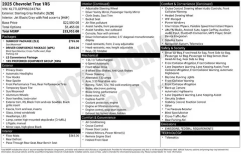 Gray 2025 Chevrolet Trax 1RS for sale in Tulsa, OK