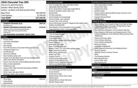 White 2026 Chevrolet Trax 2RS for sale in Tulsa, OK