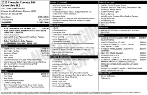 Another view of 2023 Chevrolet Corvette Z06 for sale in Tulsa, OK at Jim Norton T-Town Chevrolet