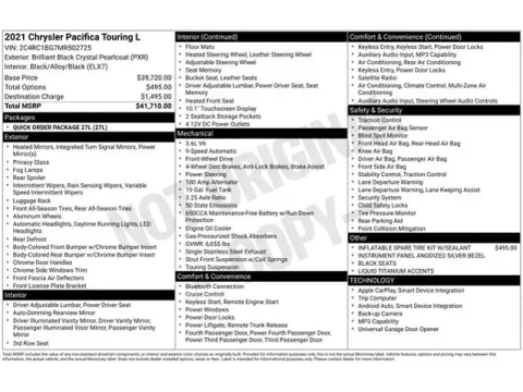 Another view of 2021 Chrysler Pacifica Touring L for sale in Tulsa, OK at Jim Norton T-Town Chevrolet