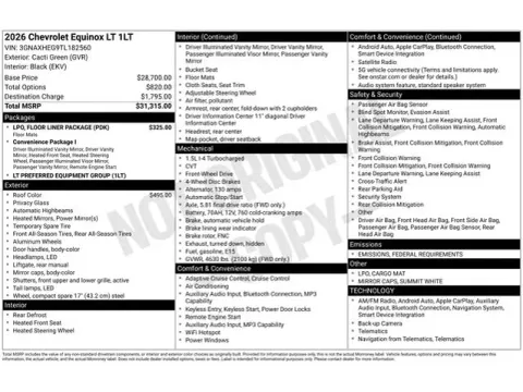 Photos of 2026 Chevrolet Equinox LT for sale in Tulsa, OK at Jim Norton T-Town Chevrolet