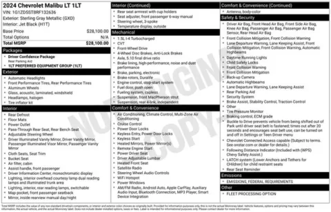 Gray 2024 Chevrolet Malibu LT for sale in Tulsa, OK
