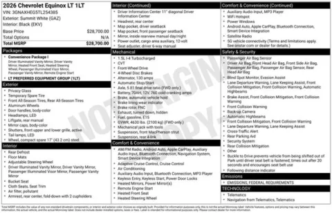 White 2026 Chevrolet Equinox LT for sale in Tulsa, OK