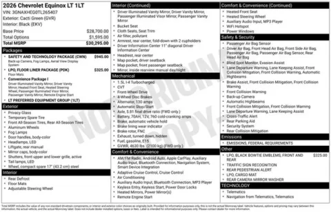 Photos of 2026 Chevrolet Equinox LT for sale in Tulsa, OK at Jim Norton T-Town Chevrolet