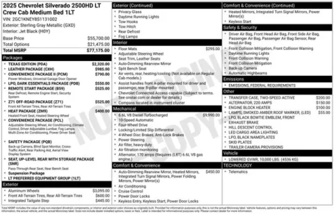 Gray 2025 Chevrolet Silverado 2500HD LT for sale in Tulsa, OK
