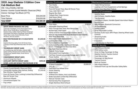 Another view of 2020 Jeep Gladiator Sport for sale in Tulsa, OK at Jim Norton T-Town Chevrolet