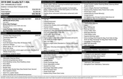 Red 2018 GMC Acadia SLT-1 for sale in Tulsa, OK