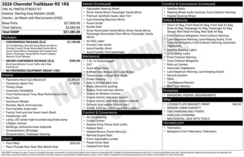 Photos of 2026 Chevrolet TrailBlazer RS for sale in Tulsa, OK at Jim Norton T-Town Chevrolet