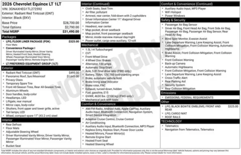 Photos of 2026 Chevrolet Equinox LT for sale in Tulsa, OK at Jim Norton T-Town Chevrolet