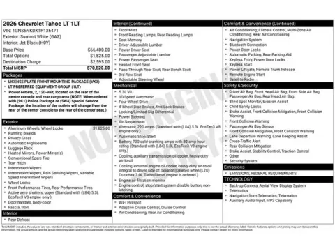 Photos of 2026 Chevrolet Tahoe LT for sale in Tulsa, OK at Jim Norton T-Town Chevrolet