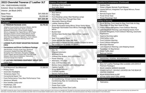 Silver 2022 Chevrolet Traverse LT Leather for sale in Tulsa, OK