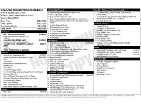 Another view of 2022 Jeep Wrangler Unlimited Rubicon for sale in Tulsa, OK at Jim Norton T-Town Chevrolet