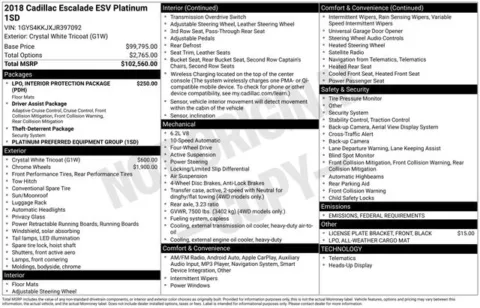Photos of 2018 Cadillac Escalade ESV Platinum Edition for sale in Tulsa, OK at Jim Norton T-Town Chevrolet