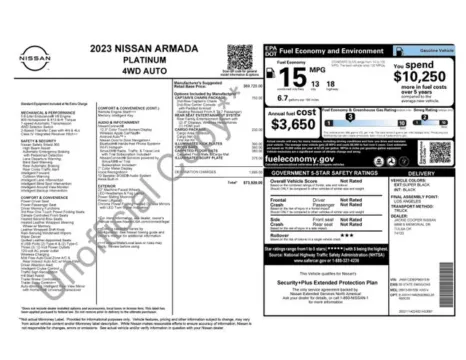 Another view of 2023 Nissan Armada Platinum for sale in Tulsa, OK at Jim Norton T-Town Chevrolet