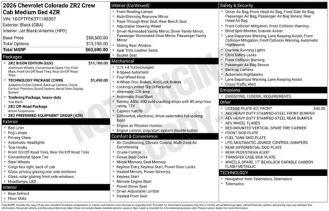 Photos of 2026 Chevrolet Colorado ZR2 for sale in Tulsa, OK at Jim Norton T-Town Chevrolet