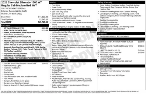 Photos of 2026 Chevrolet Silverado 1500 WT for sale in Tulsa, OK at Jim Norton T-Town Chevrolet