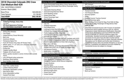 Photos of 2018 Chevrolet Colorado ZR2 for sale in Tulsa, OK at Jim Norton T-Town Chevrolet