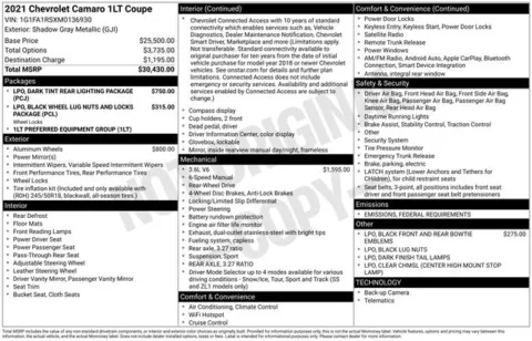 Another view of 2021 Chevrolet Camaro 1LT for sale in Tulsa, OK at Jim Norton T-Town Chevrolet