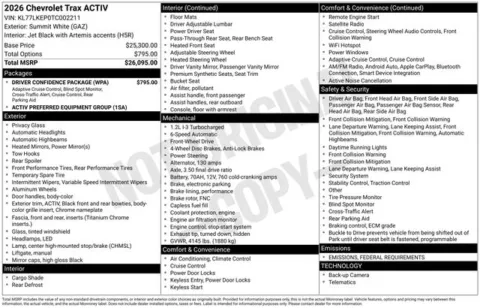 Photos of 2026 Chevrolet Trax ACTIV for sale in Tulsa, OK at Jim Norton T-Town Chevrolet