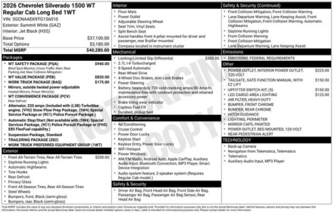 Photos of 2026 Chevrolet Silverado 1500 WT for sale in Tulsa, OK at Jim Norton T-Town Chevrolet