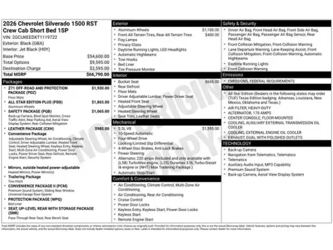 Photos of 2026 Chevrolet Silverado 1500 RST for sale in Tulsa, OK at Jim Norton T-Town Chevrolet